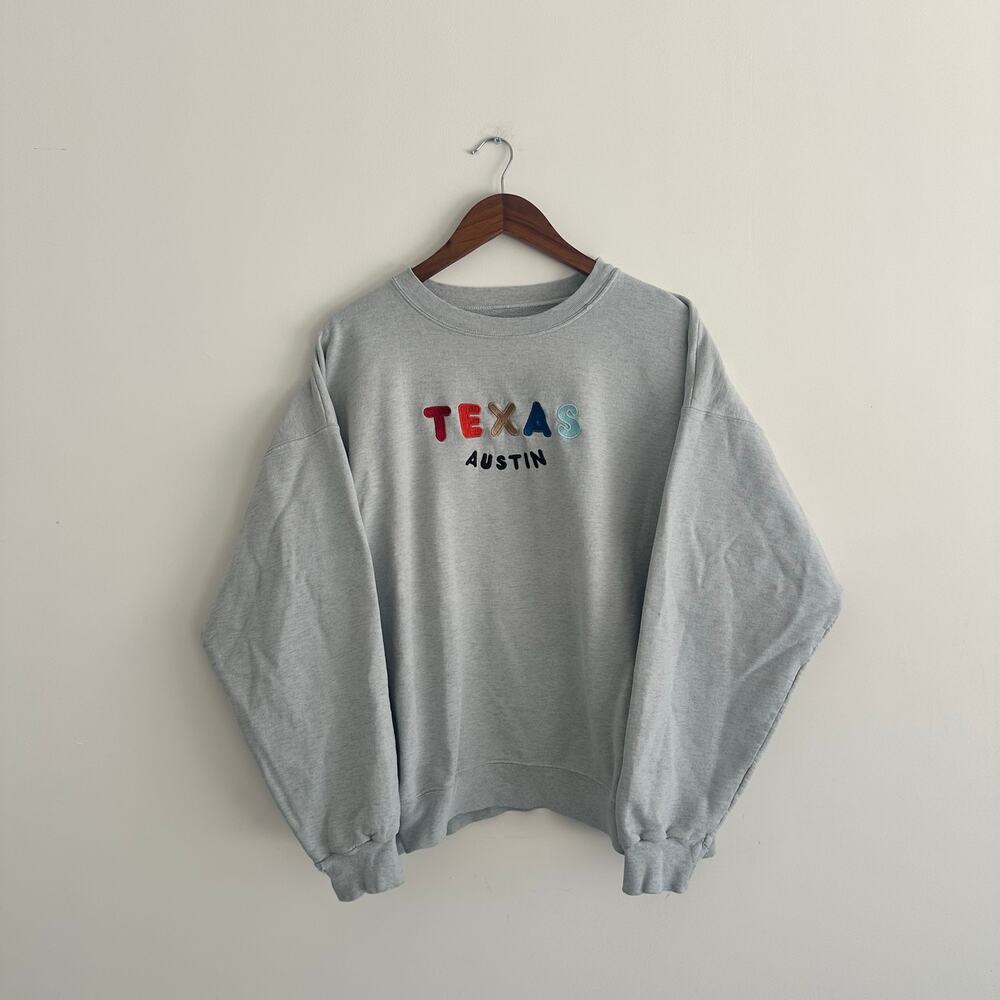 Cute Embroidered Austin Texas Crewneck Sweatshirt
